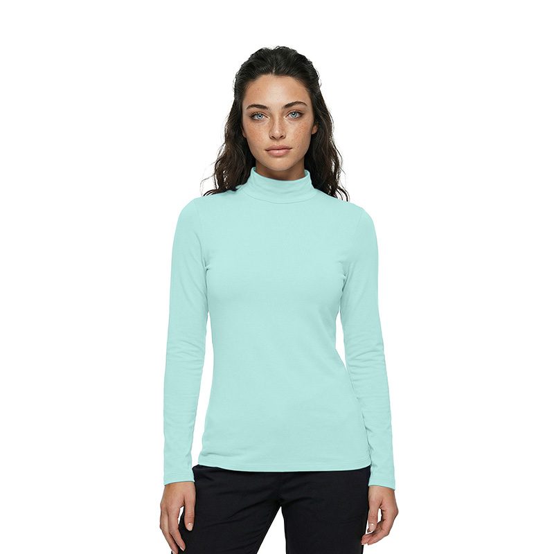 WOMEN'S LONG SLEEVE MOCK TURTLE-NECK T-SHIRT (STYLE# 7169