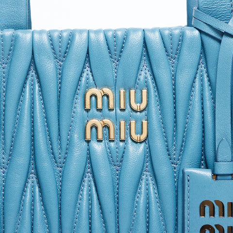ミュウ ミュウ Miu Miu マテラッセ 2way ショルダーバッグ ブルー