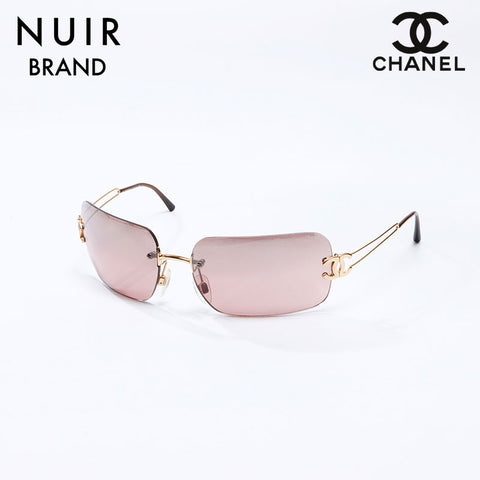 シャネル CHANEL カラーレンズ フレームレス ピンク ココマーク ピンク