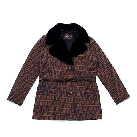 フェンディ FENDI サイズ 44 ズッカ柄 ブルゾン コート VINTAGE 中古