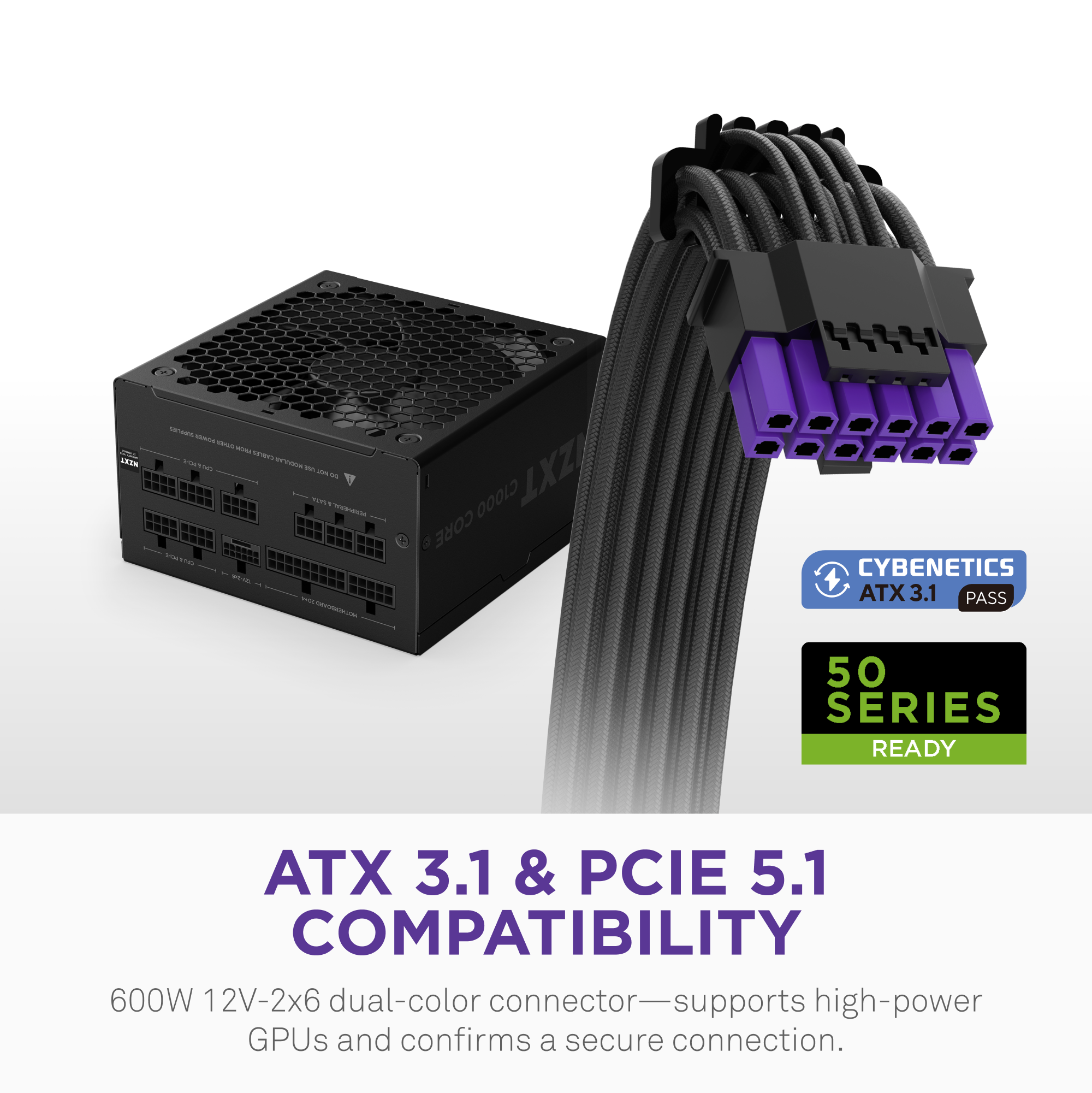 NZXT | C1000 Gold Core PSU | 1000 Watt Gold Power Supply Unit