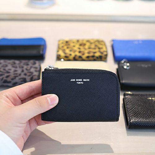 JSC-SO07)L字ファスナーミニ財布SOモデルウォレット-ブラック