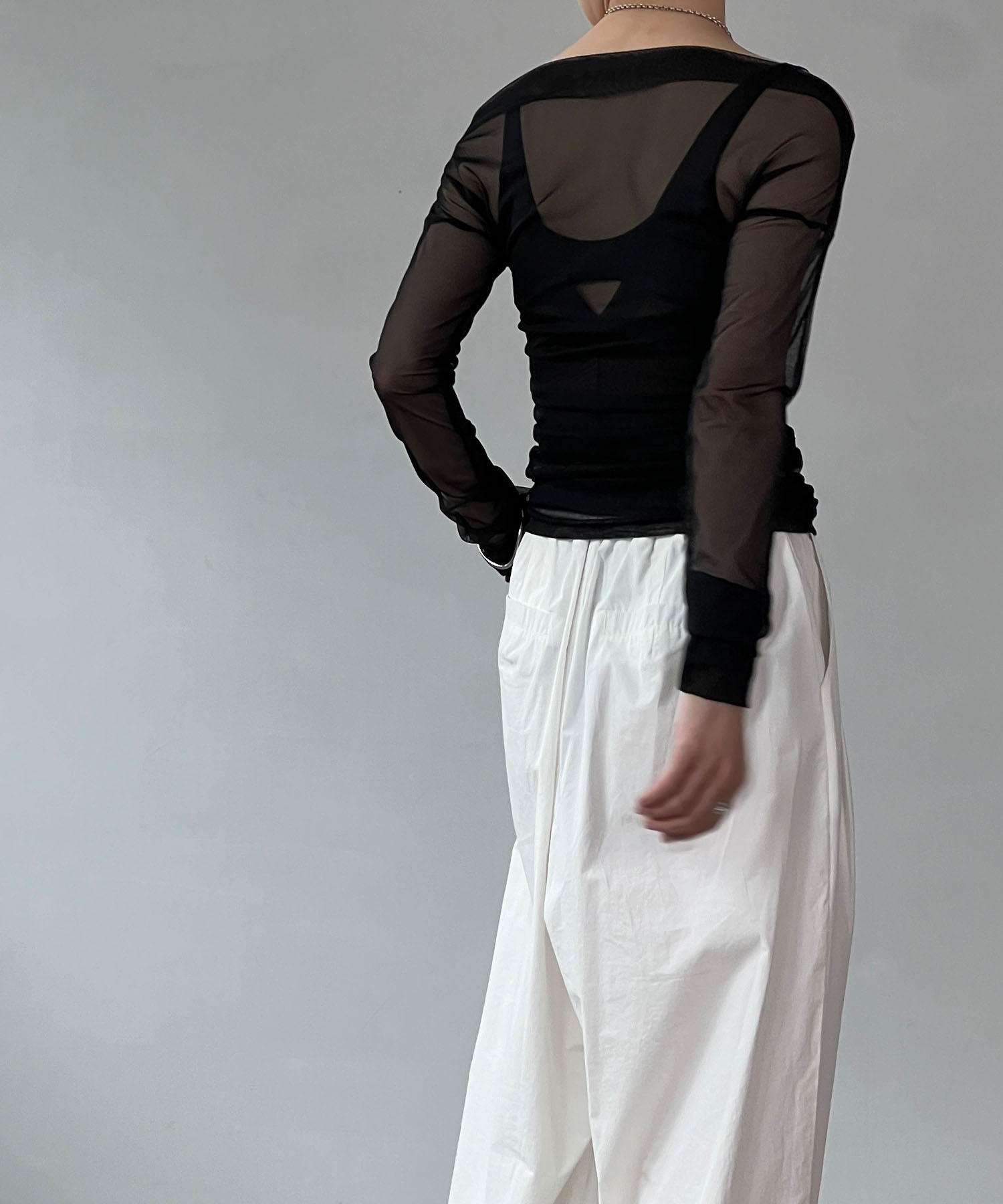 サイドギャザー シアートップス (インナー付き) chw24a005