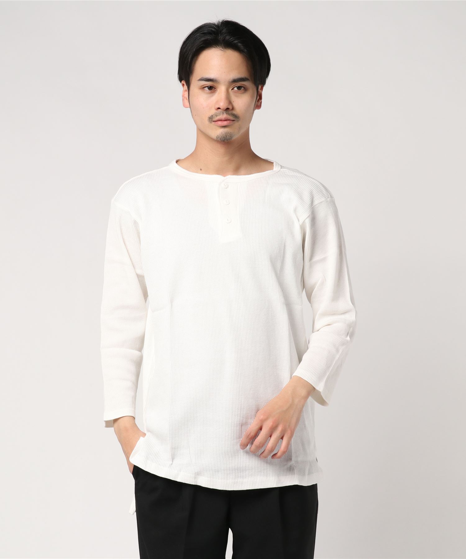 ワッフルサーマル CREW/HENLEY 7分袖＆半袖 Tシャツ / クルーネック