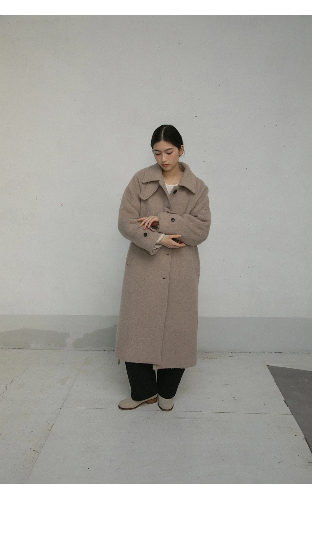 snug alpaca coat | OHOTORO