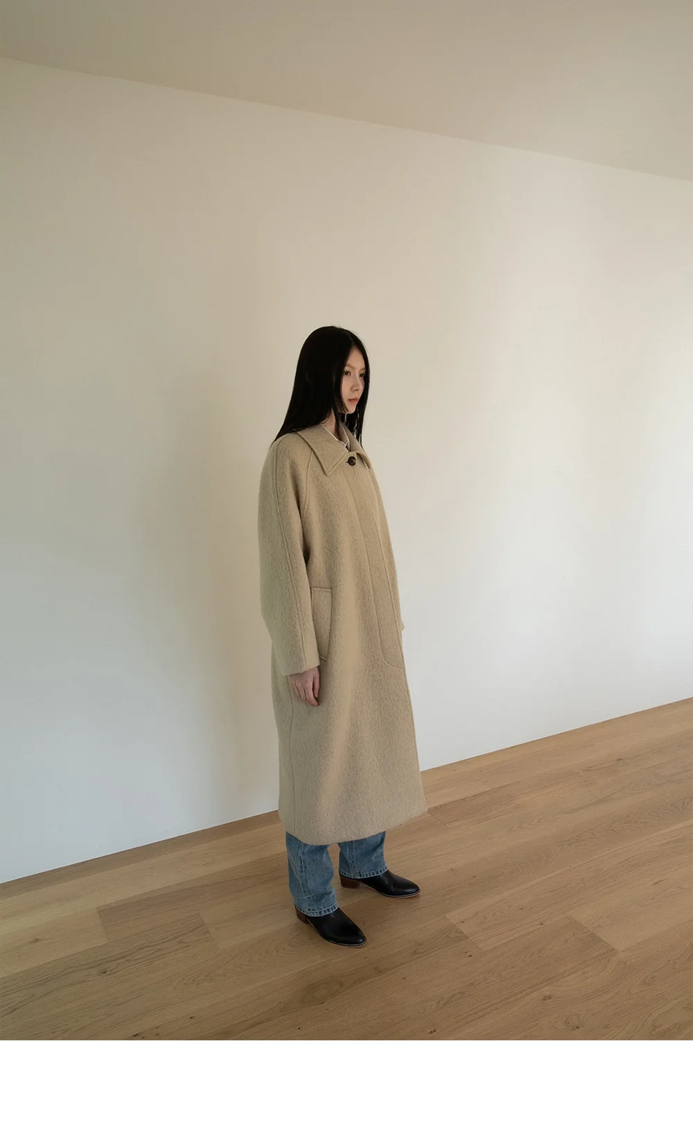 cozy alpaca coat | OHOTORO