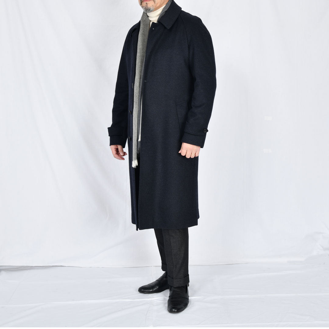 アンブロジアーノ】ウールカシミヤベルテッドステンカラーコート