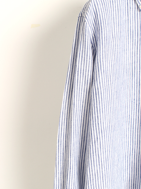 USED】RALPH LAUREN BUTTON DOWN LINEN SHIRT BLUE STRIPE- 毎日を