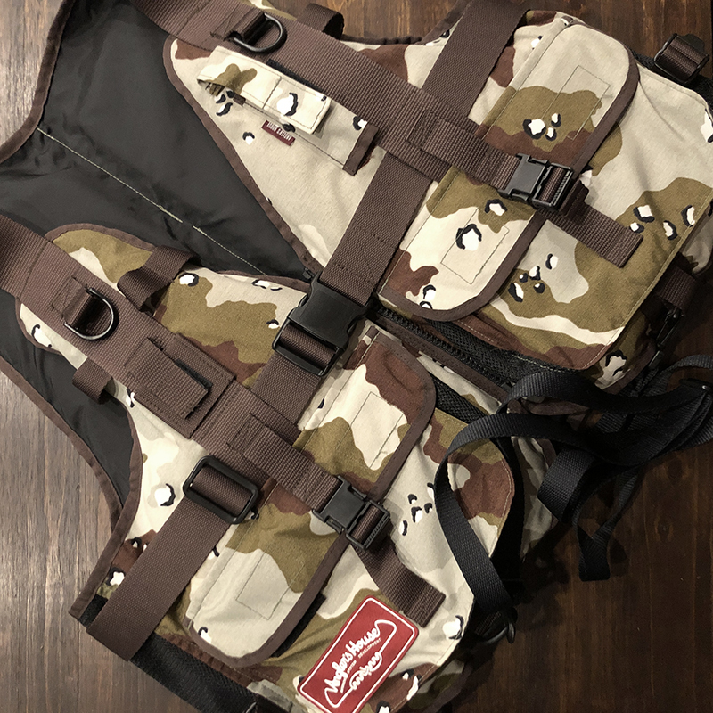 Anglers House Life Floating Vest Jacket Sand Camo Deadstock