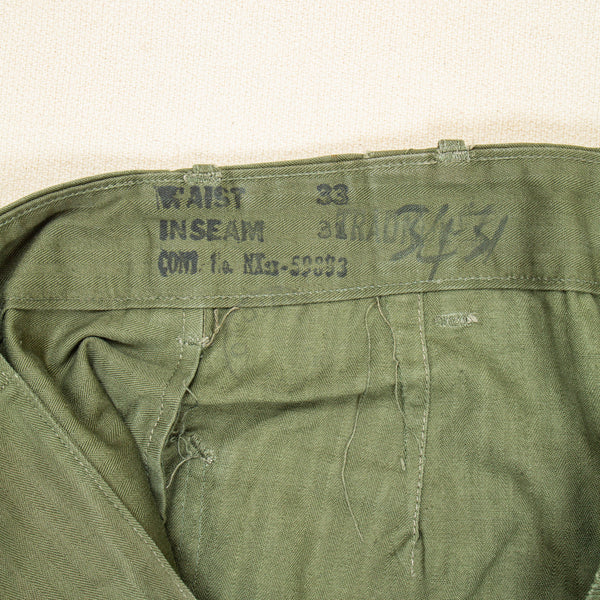 40s WW2 Vintage US Navy N-3 HBT Utility Trousers - 31x31 – Omega