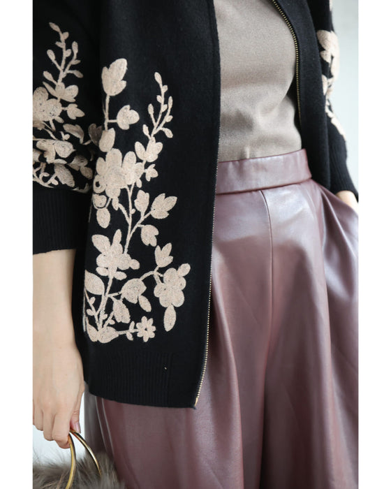 花刺繍咲くジップアップニットブルゾン – ONE PEACE ONLINE