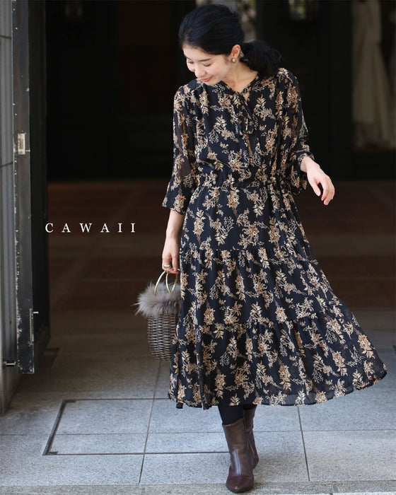 黄金色に染まる花のボウタイミディアムワンピース – ONE PEACE ONLINE