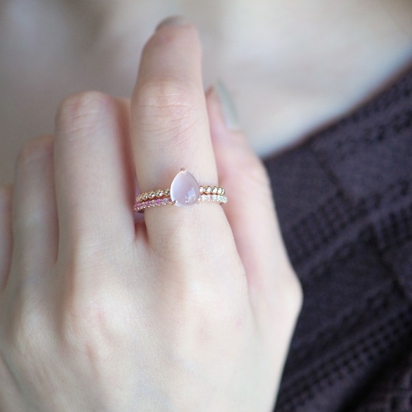 K18PGピンクサファイア/ダイヤモンドリング | ポンテヴェキオ公式