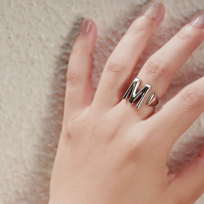 リング ニッケルフリー イニシャル アルファベット A K M R S Y