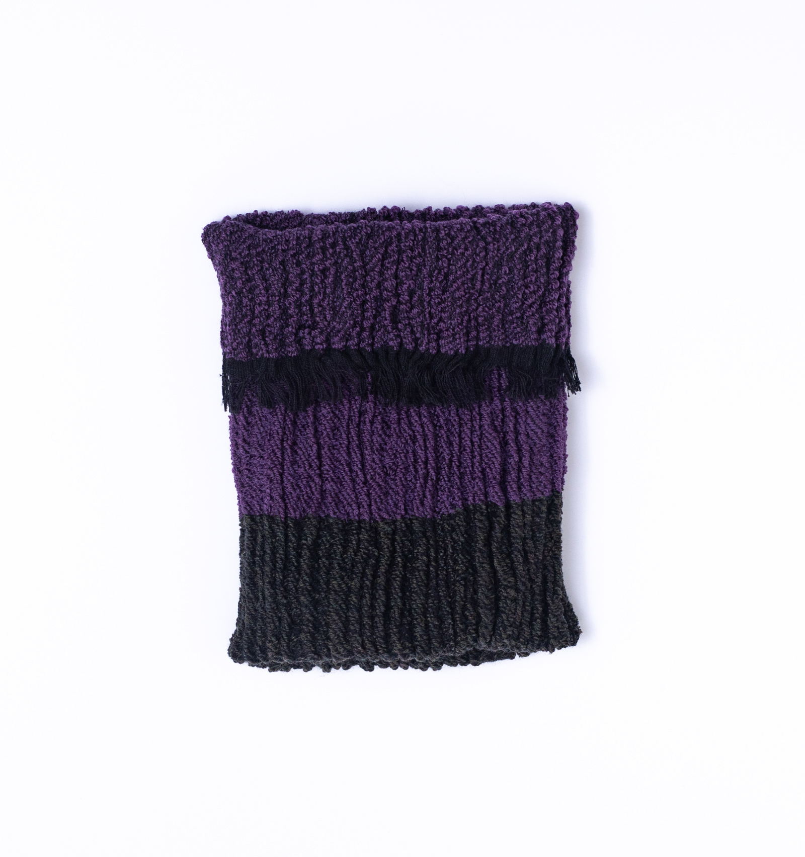 9/8 NEW】ウール リバーシブルネックウォーマー パープル×ブラウン