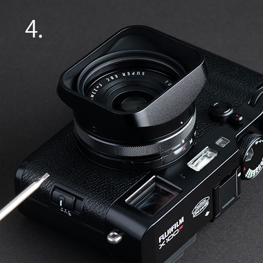 スクエアフード FUJIFILM X100シリーズ専用 角型アルミフード｜Model P