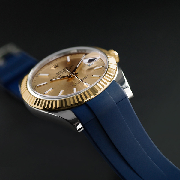 ロレックス デイトジャスト 41mm専用 ネイビーブルー【尾錠付きモデル