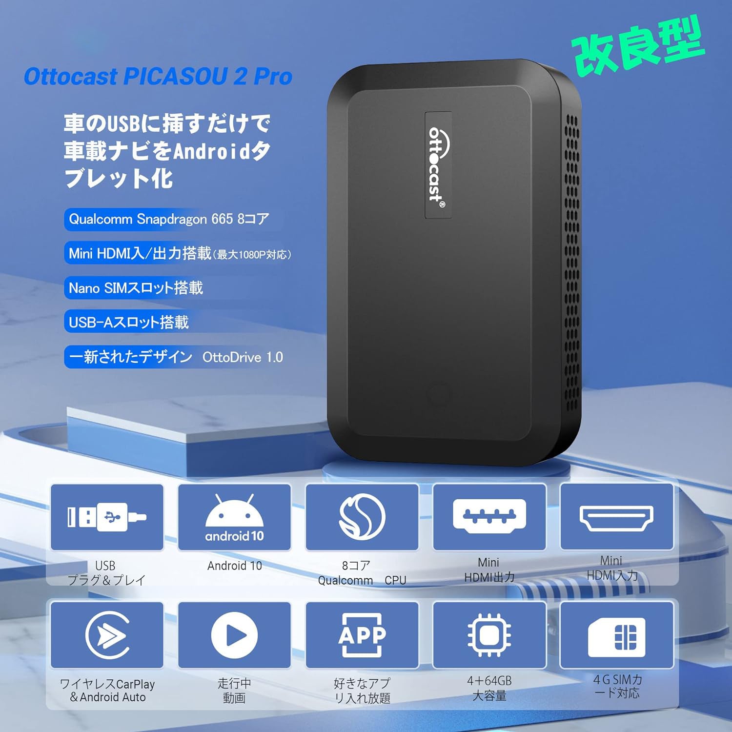 PICASOU 2 CarPlay AI Box – OTTOCAST（オットキャスト）