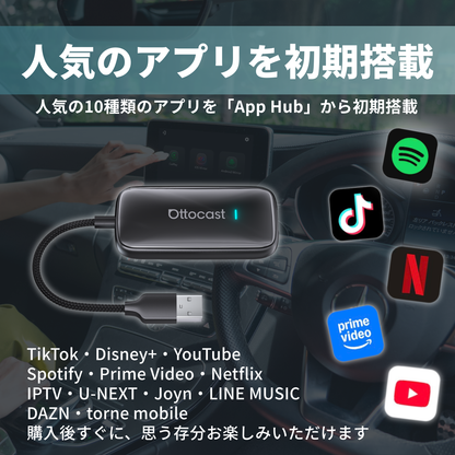Play2Video Ultra | 差すだけでCarPlayをワイヤレス化＆動画アプリ内蔵