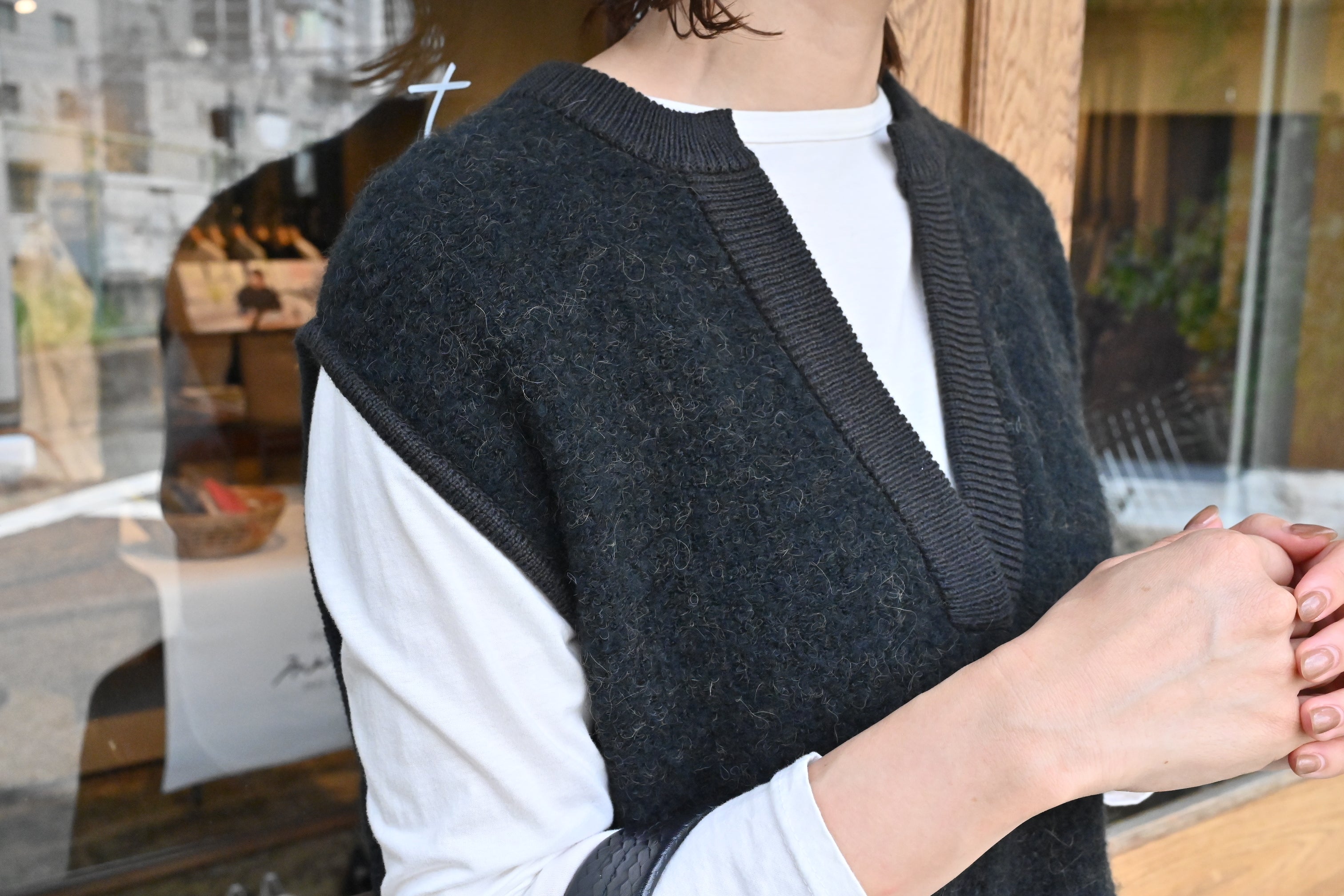 アワーホーム 洗えるアルパカ混ふんわりニットガーデ ⭐︎今季完売