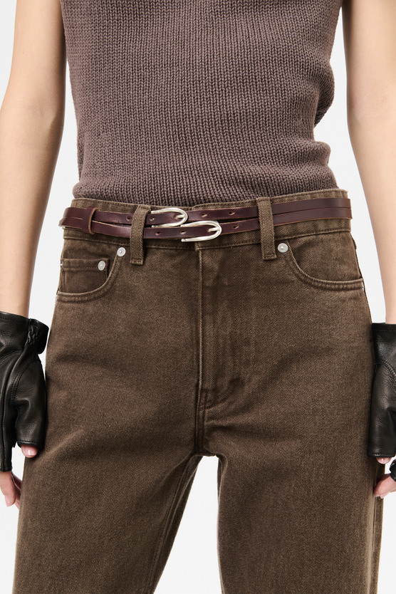 Our Legacy - Twin Tongue Belt Burgundy Chromexcel Leather