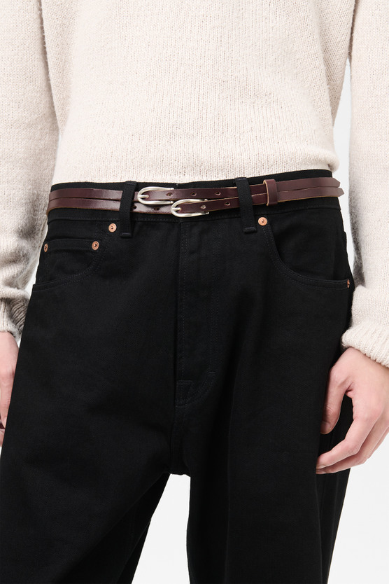 Our Legacy - Twin Tongue Belt Burgundy Chromexcel Leather
