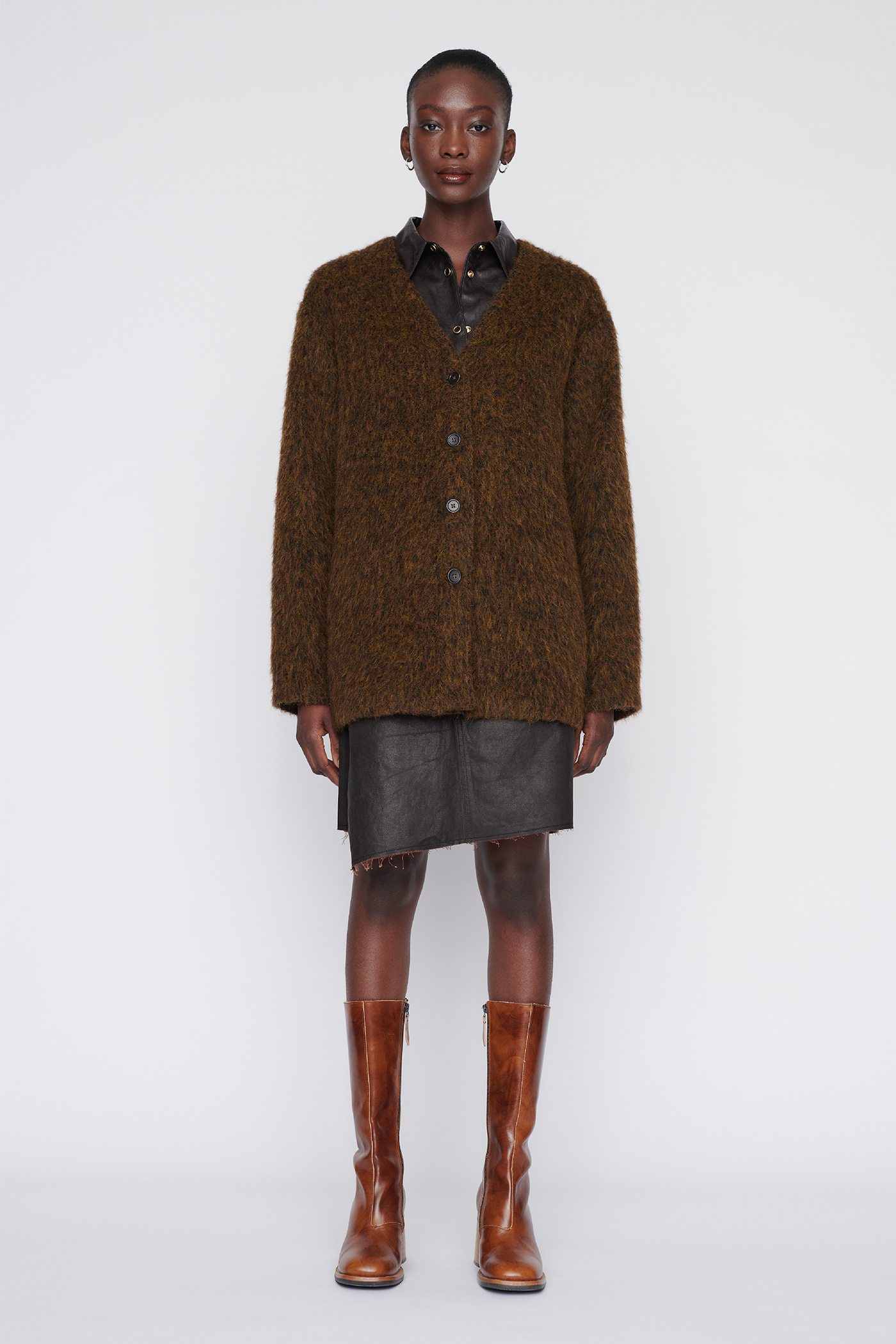 Our Legacy - Mid Line Cardigan Olive Melange Mohair