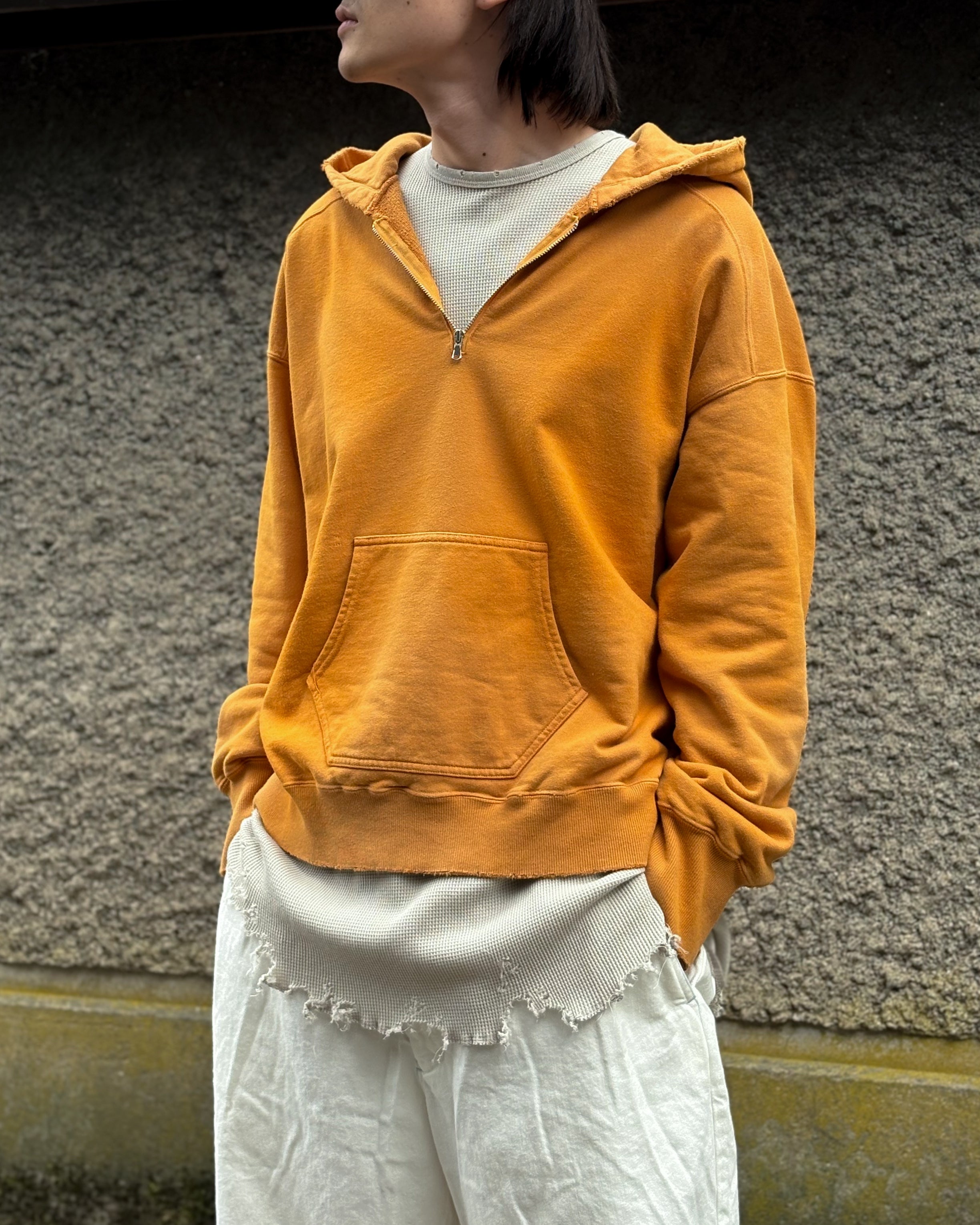 ANCELLM】HALF ZIP HOODIE - YELLOW