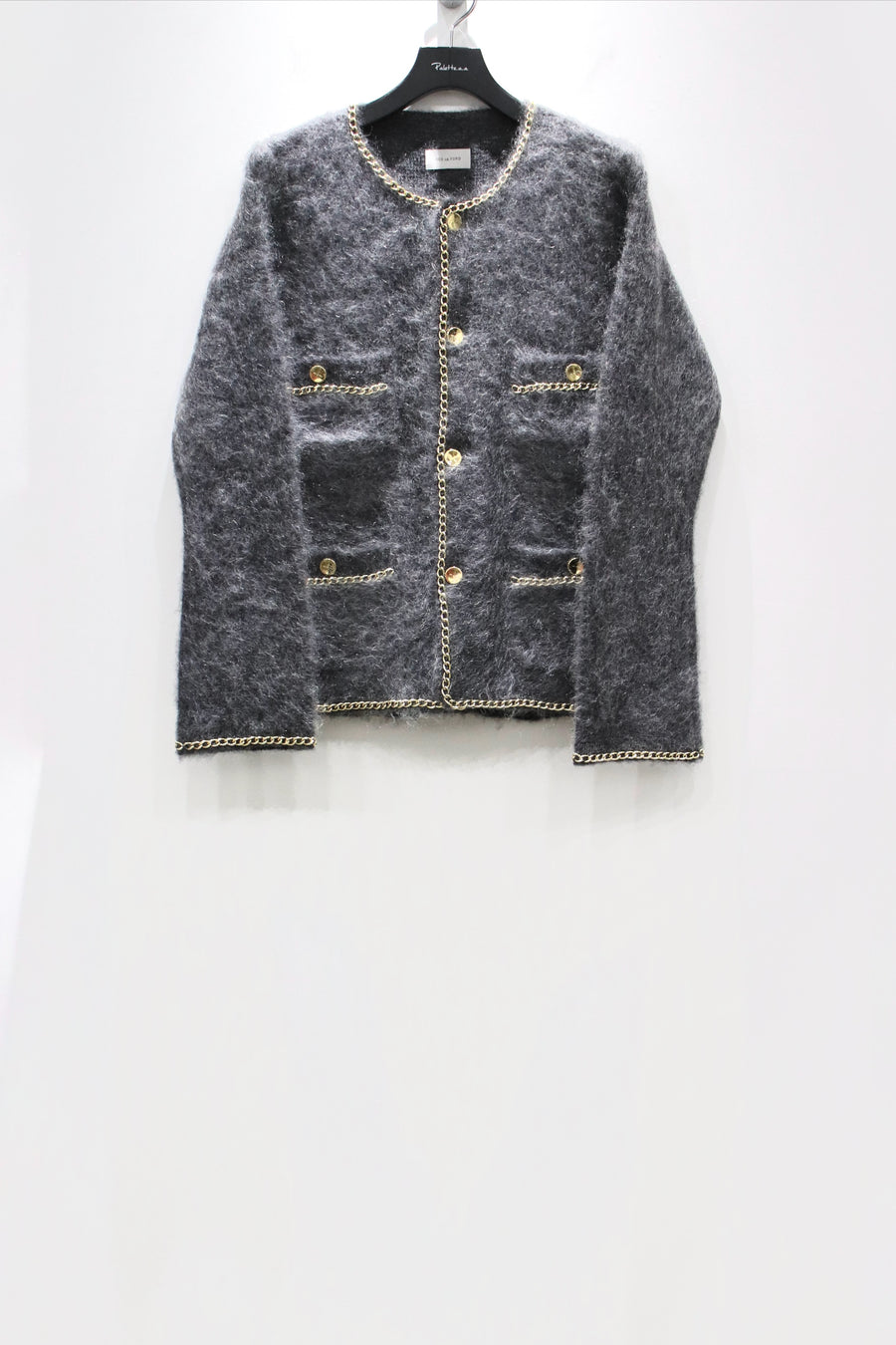BED J.W. FORD(ベッドフォード)のChain Mohair Cardigan CHARCOALの