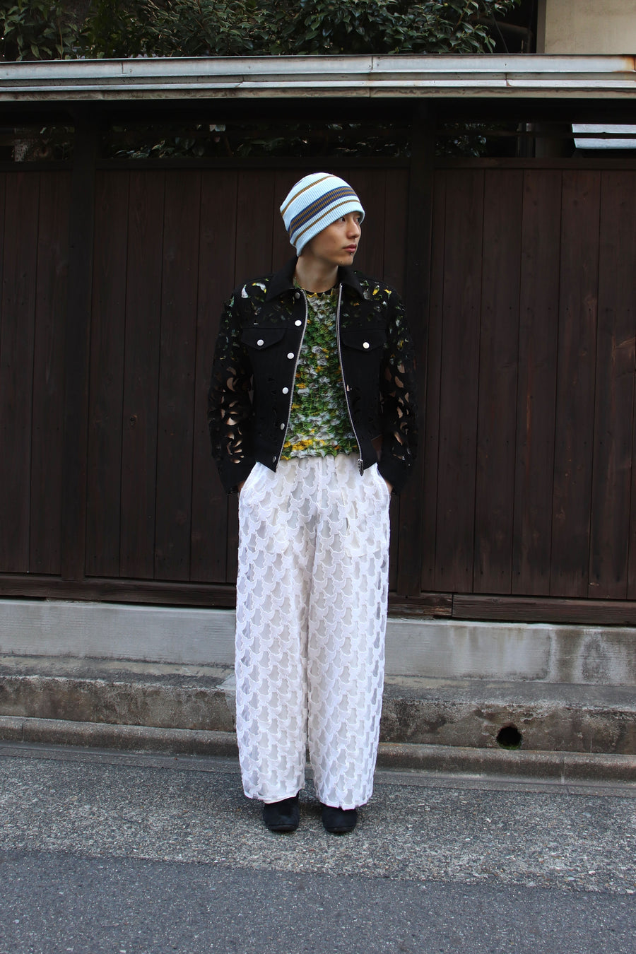 MASU(エムエーエスユー)のWING-CUT LEATHER TRUCKER JACKET BLACKの