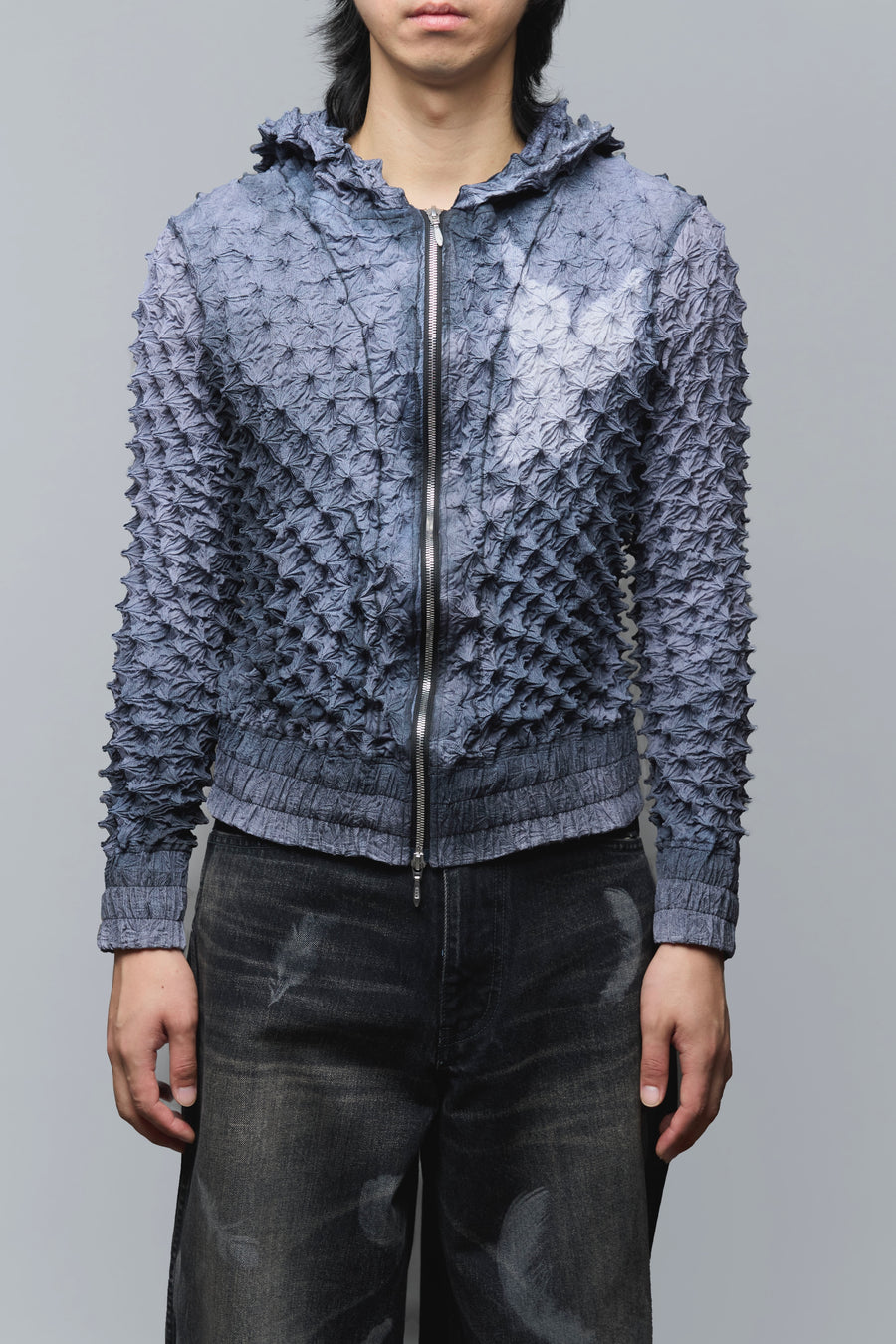 MASU(エムエーエスユー)のSPIKY ZIP-UP HOODIE FADED BLACKの通販