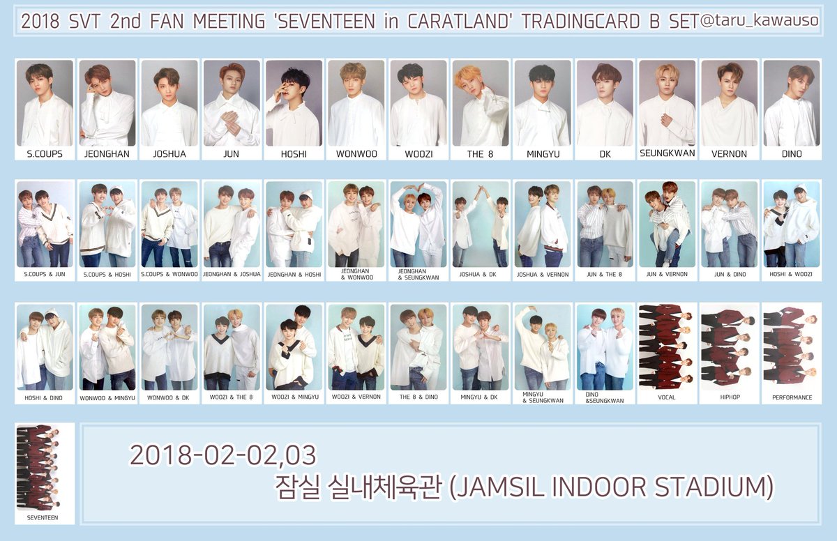 SEVENTEEN in Caratland 2nd Fanmeeting 2018 Trading Card set Cr
