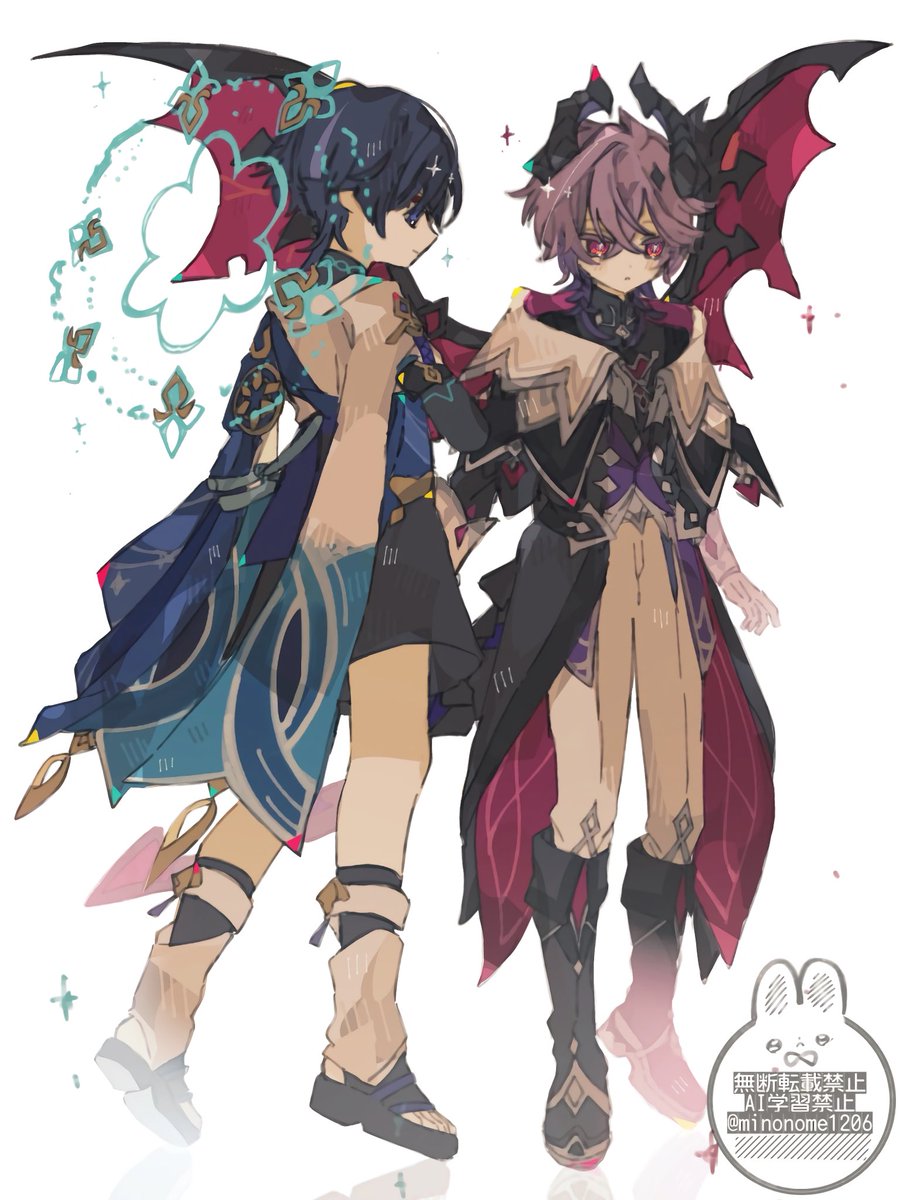 スカラマシュ(原神) ,放浪者 「放とドゥ」|みののめのイラスト