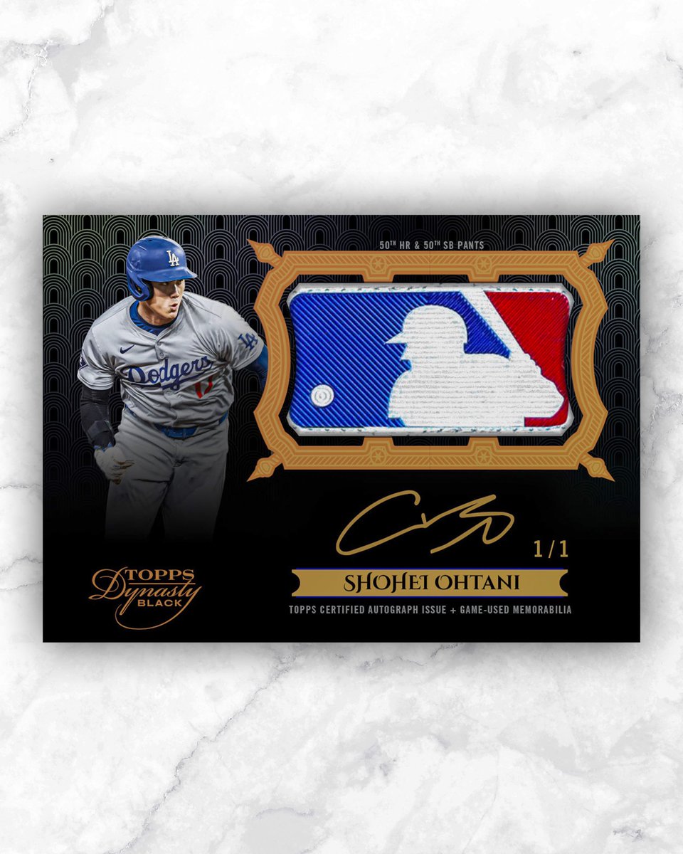 大谷翔平が50-50を達成した試合で着用していたパンツをToppsが入手し