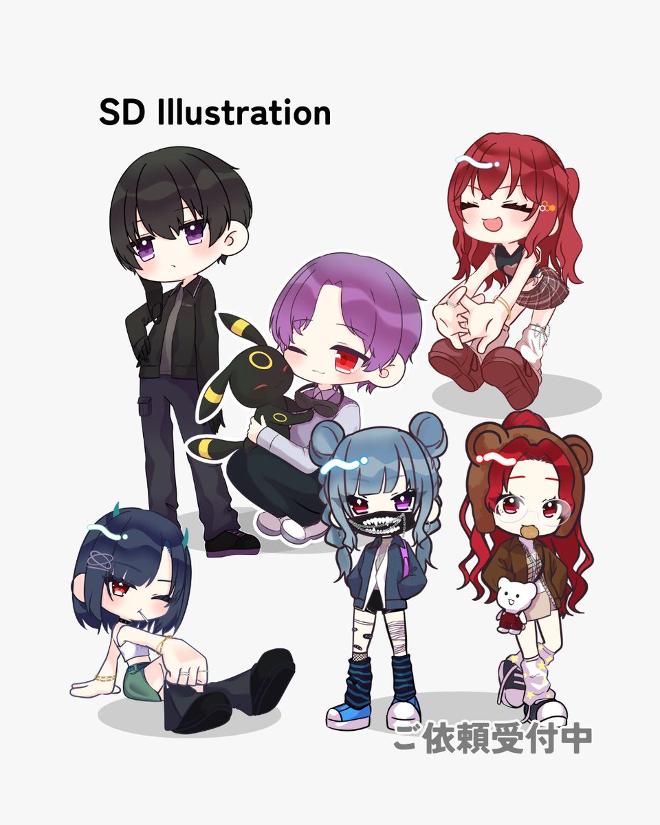 SDイラストご依頼受付🧸】 今月《5枠限定》で募集いたします。 ・完全