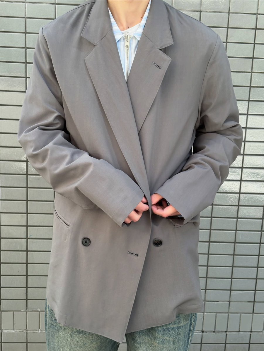 DOUBLE ジャケット・アウター OVERSIZED COAT BREASTED YOKE