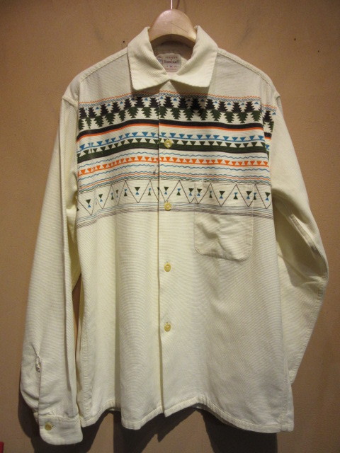 50s タウンクラフト プリントコーデュロイシャツ / TOWNCRAFT : 福生