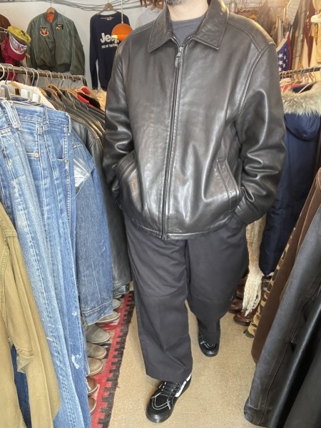 DOCKERS ドッカーズ Tバック 高品質 ラム レザー ジャケット 黒 XXL