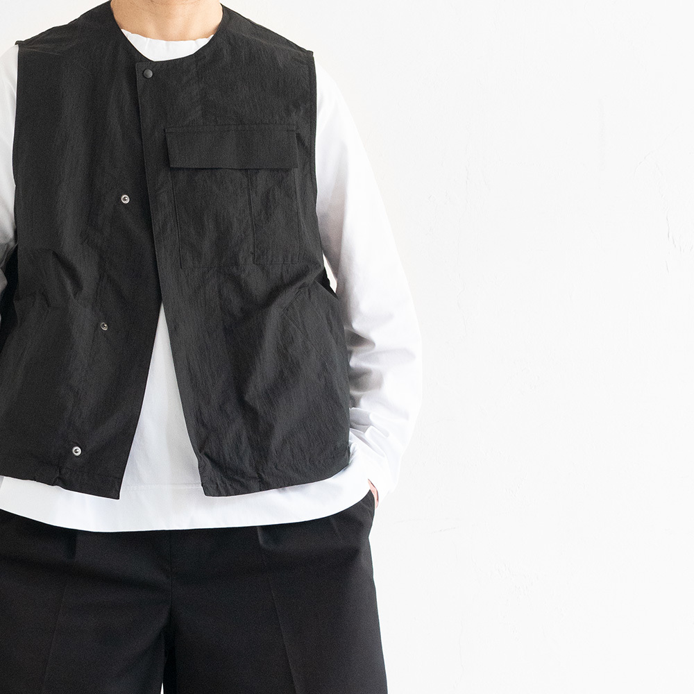 STILL BY HAND][スティルバイハンド][C/N CREW NECK VEST][VE01252][BLACK]