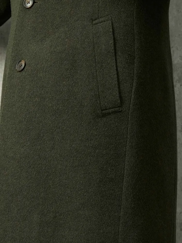 カーキー ウール100％ 国産チェスターコート ブラック/カーキ | P.S.FA