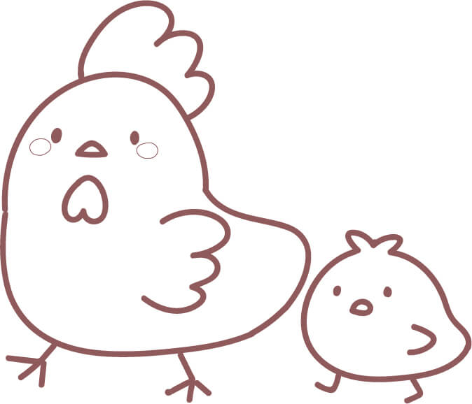 ひよこの親子のぬりえ【無料】 | 無料ペットイラスト【Pet-illust