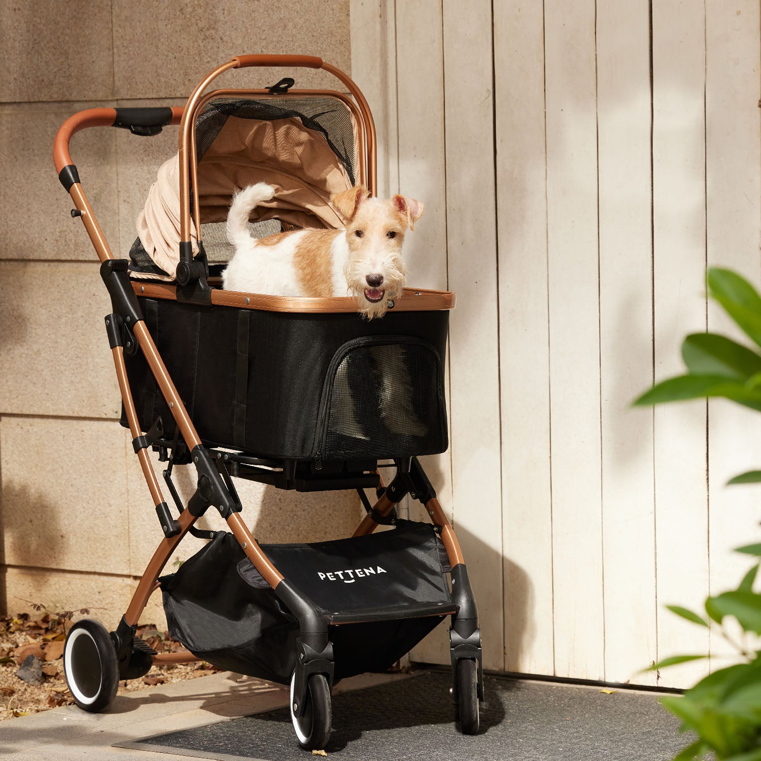 4WAY分離式ペットカート｜車載・散歩に最適な折りたたみ式！中型犬20kg