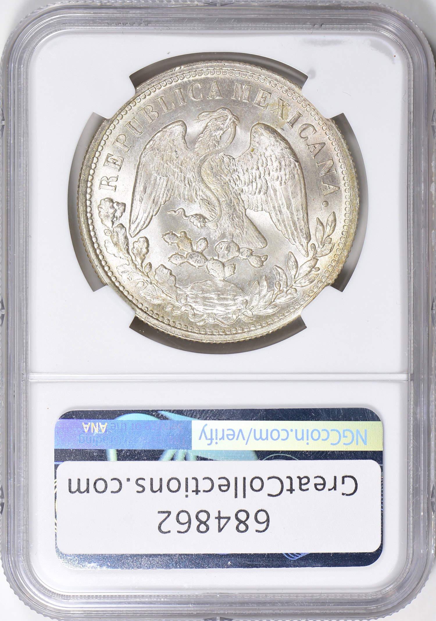 Mexico 1898-Mo AM Silver Peso Restrike KM-409.2 NGC MS-65 (Item
