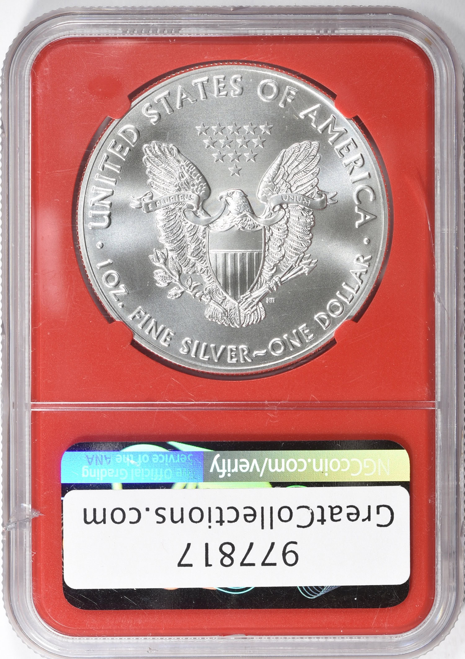 2020 $1 Silver Eagle NGC MS-70 (Donald Trump Label) (Red Holder