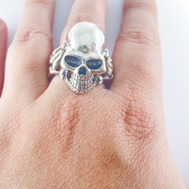 Sterling Silver Skull and Crossbones Biker Ring – Phoenix Jewelry Co