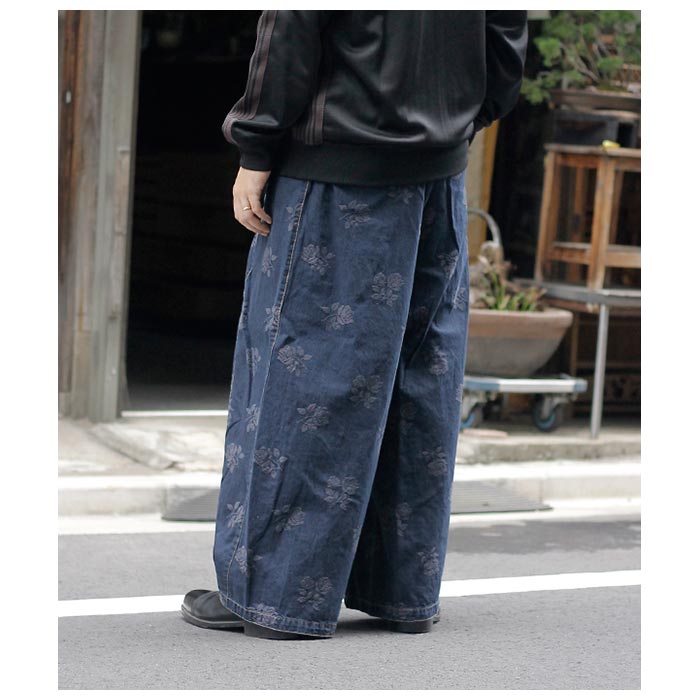 ニードルズ NEEDLES 8オンスデニム ローズ ジャガード ヒザデルパンツ