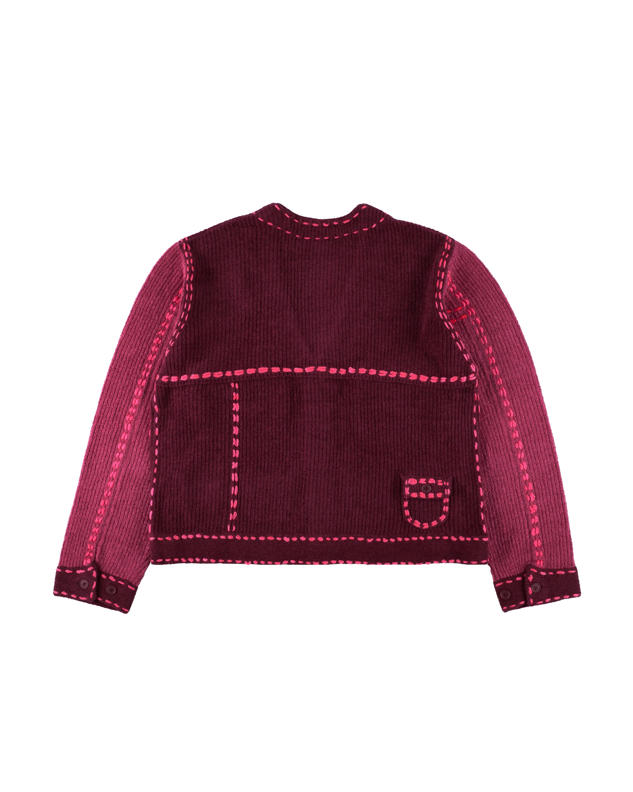 PG1 POCKET CARDIGAN BURGUNDY – PHINGERIN
