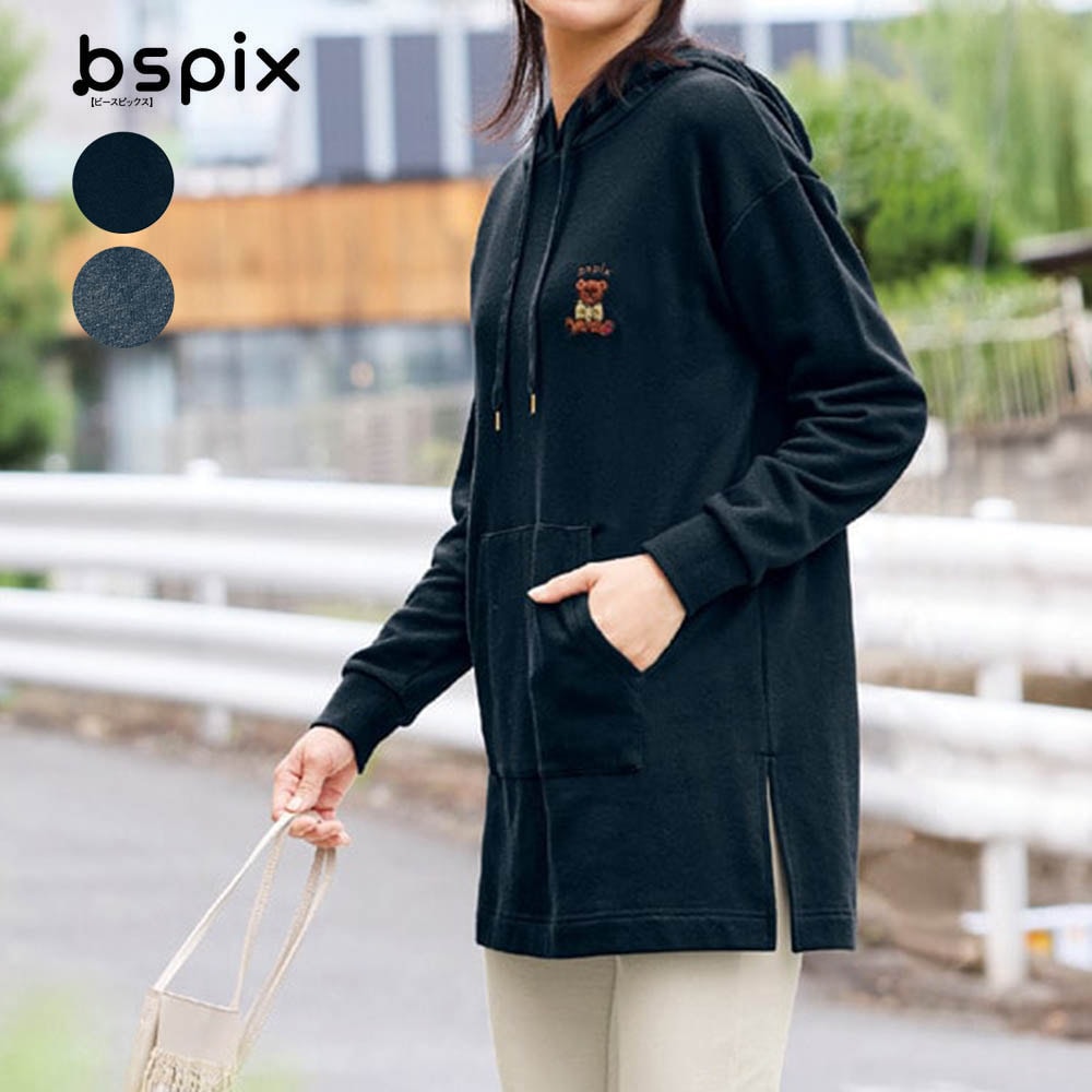 サガラ刺繍裏毛チュニックパーカ(ビースピックス/bspix)｜通販の