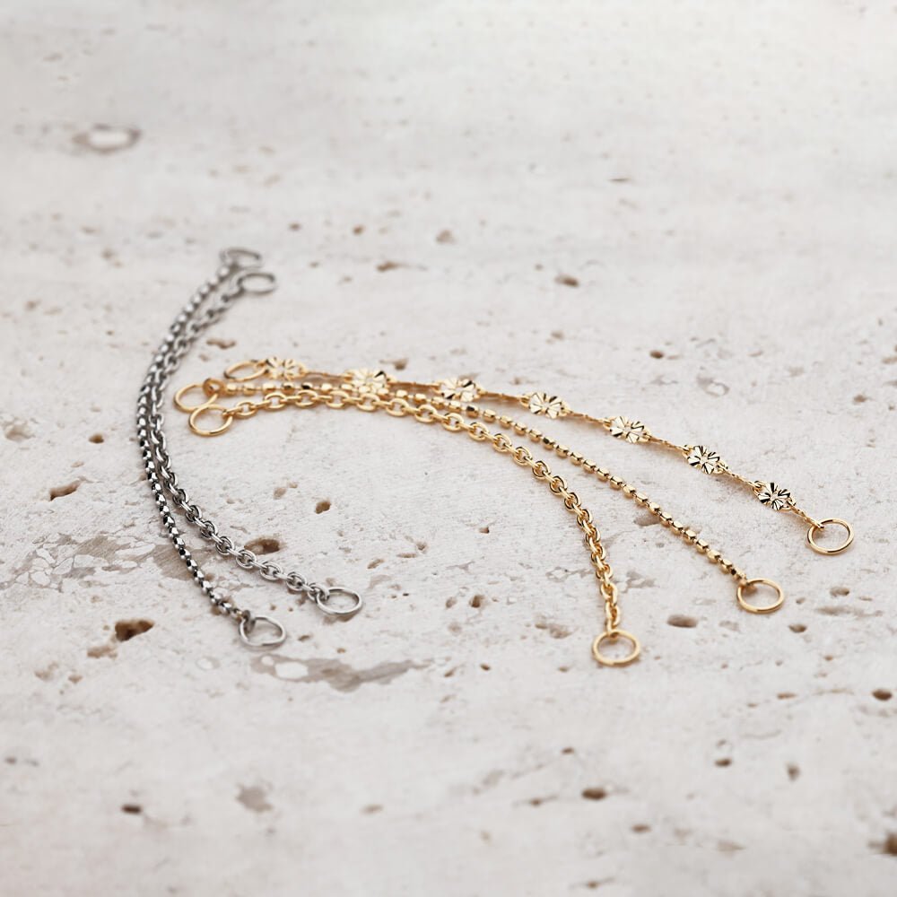 ピアス チャーム│K18 Pt チェーン チャーム│金属アレルギー対応 18金