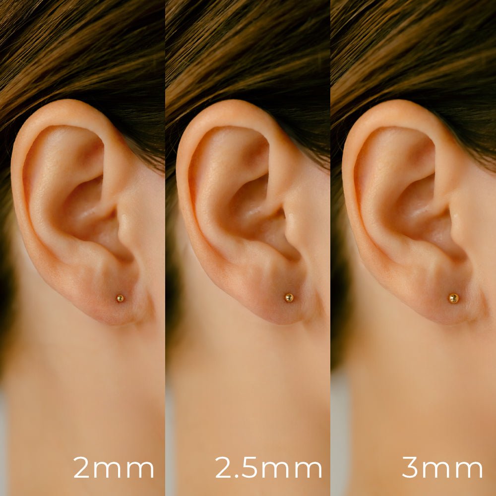 K18・Platinum Ball Earrings │ 2mm 2.5mm 3mm 3.5mm 4mm – PICOLLET